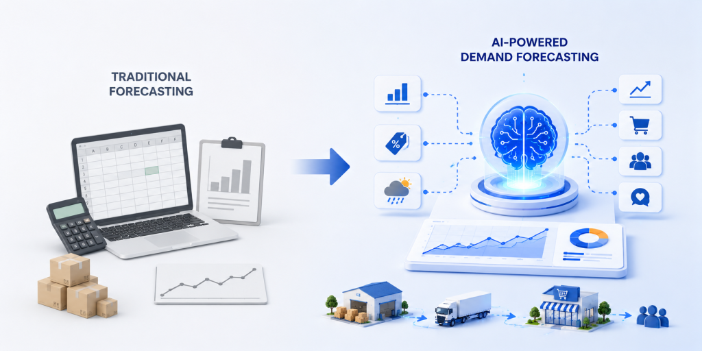 Traditional vs AI-powered forecasting comparison